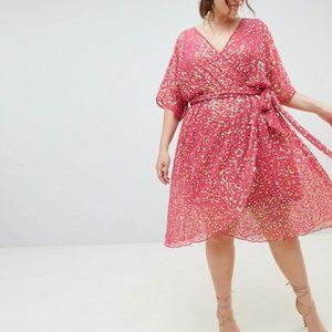 ASOS DESIGN Curve kimono sequin dress Size 16